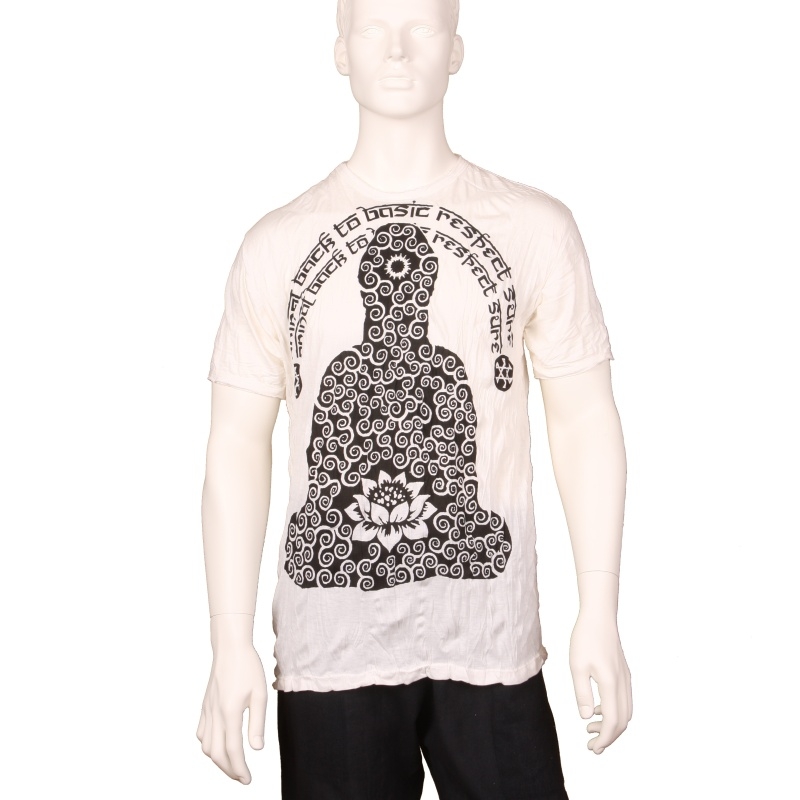 TRIČKO PÁNSKÉ SURE BUDDHA LOTOS BÍLÉ L